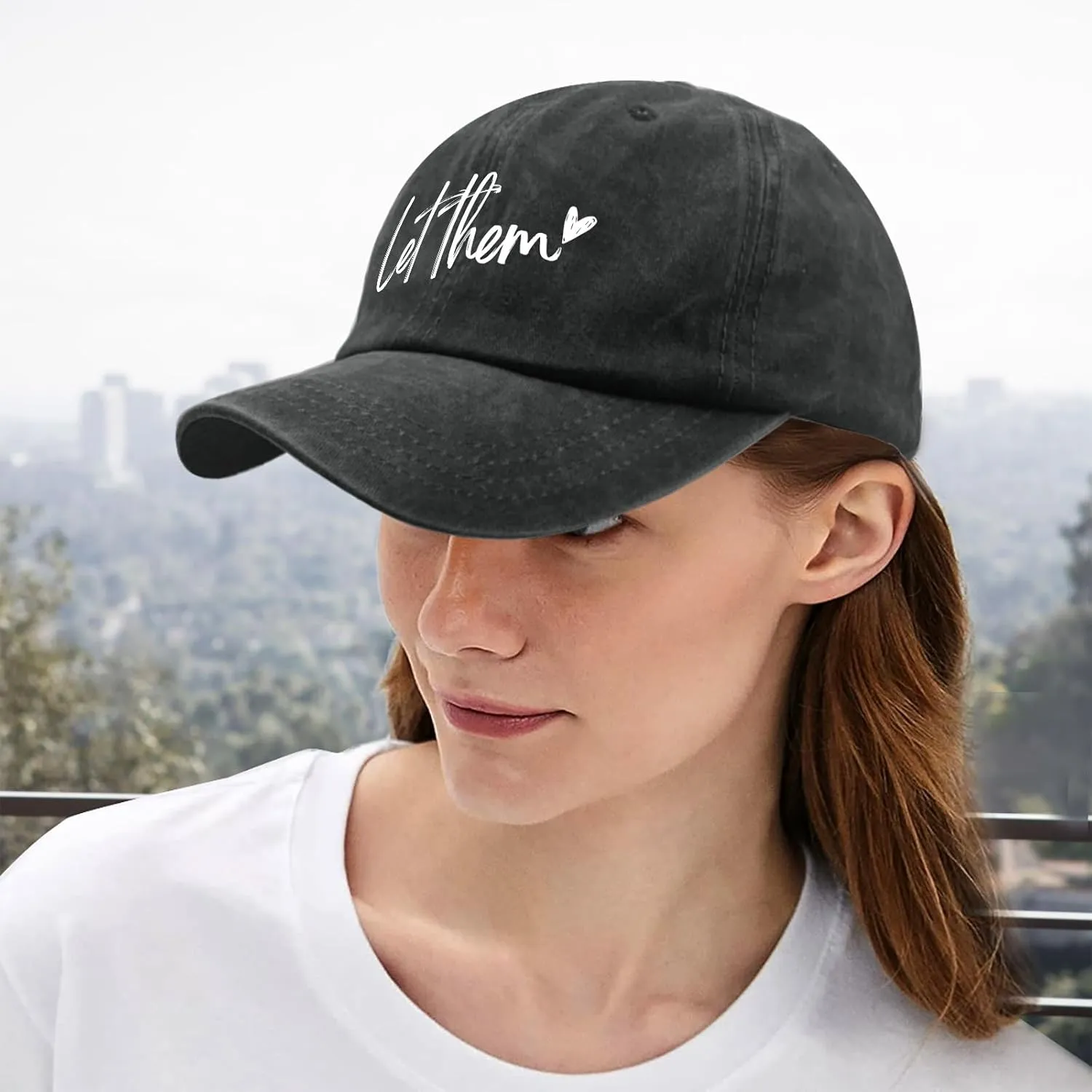 Let Them Funny Hat for Men Classic Washed Distressed Baseball Caps