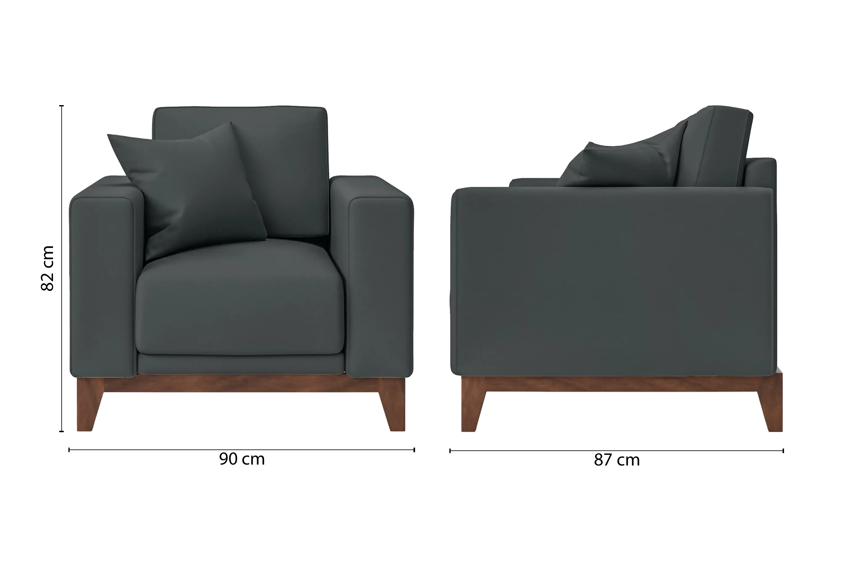 Lucca Armchair Slate Leather