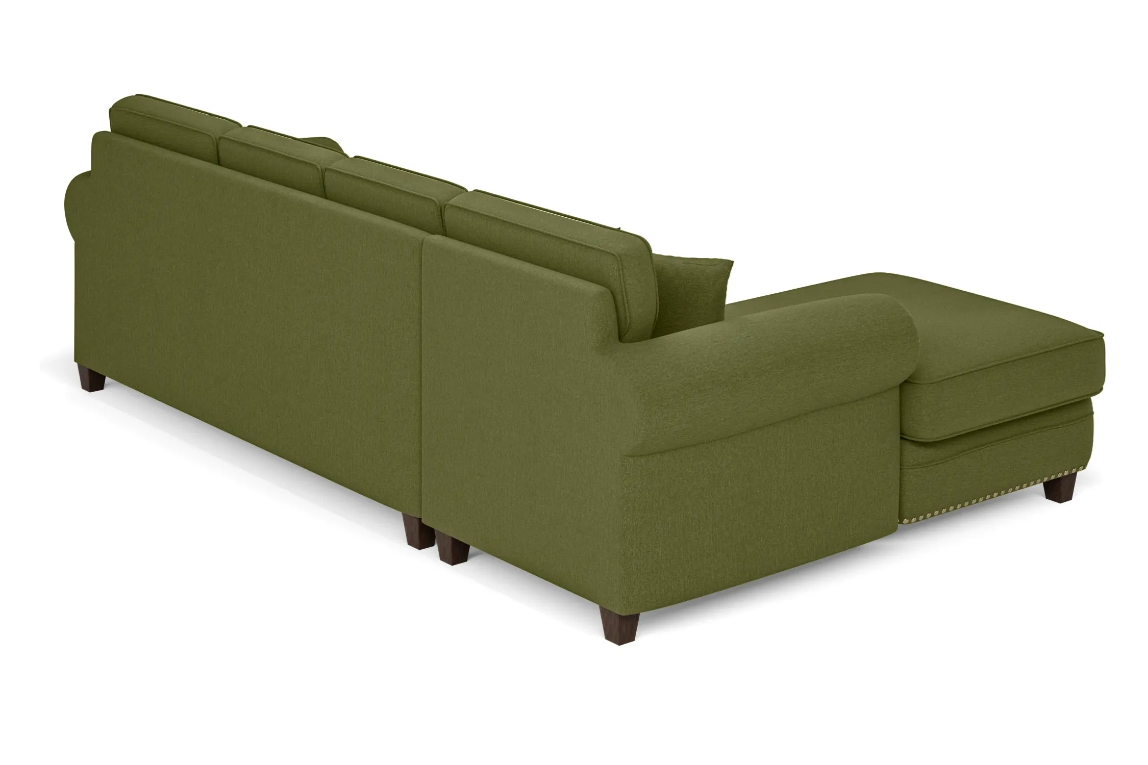 Marano 4 Seater Left Hand Facing Chaise Lounge Corner Sofa Olive Linen Fabric