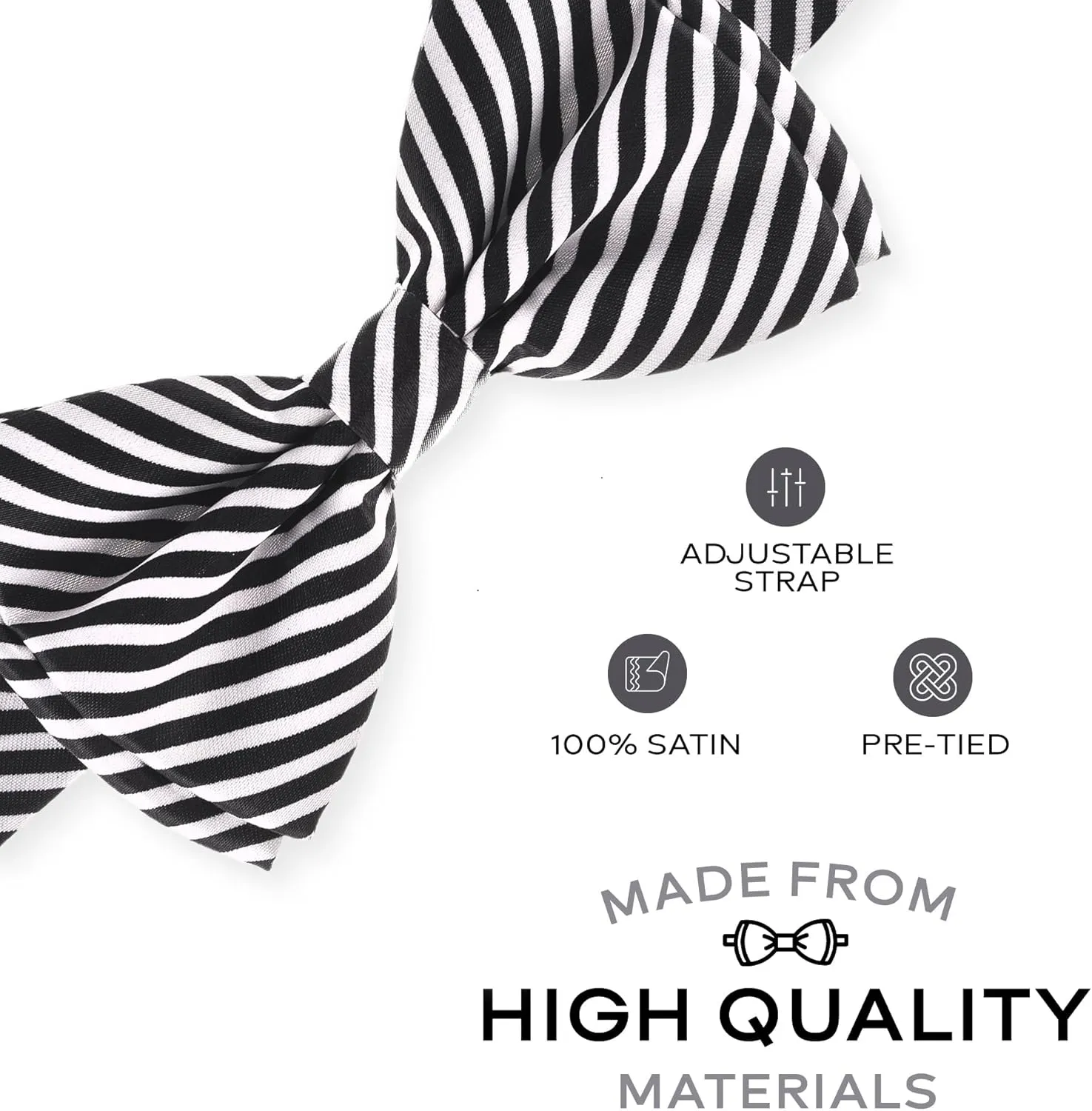 Mens Adjustable Pre-Tied Bow Ties - Bowties for Men - Many Colors to Choose From