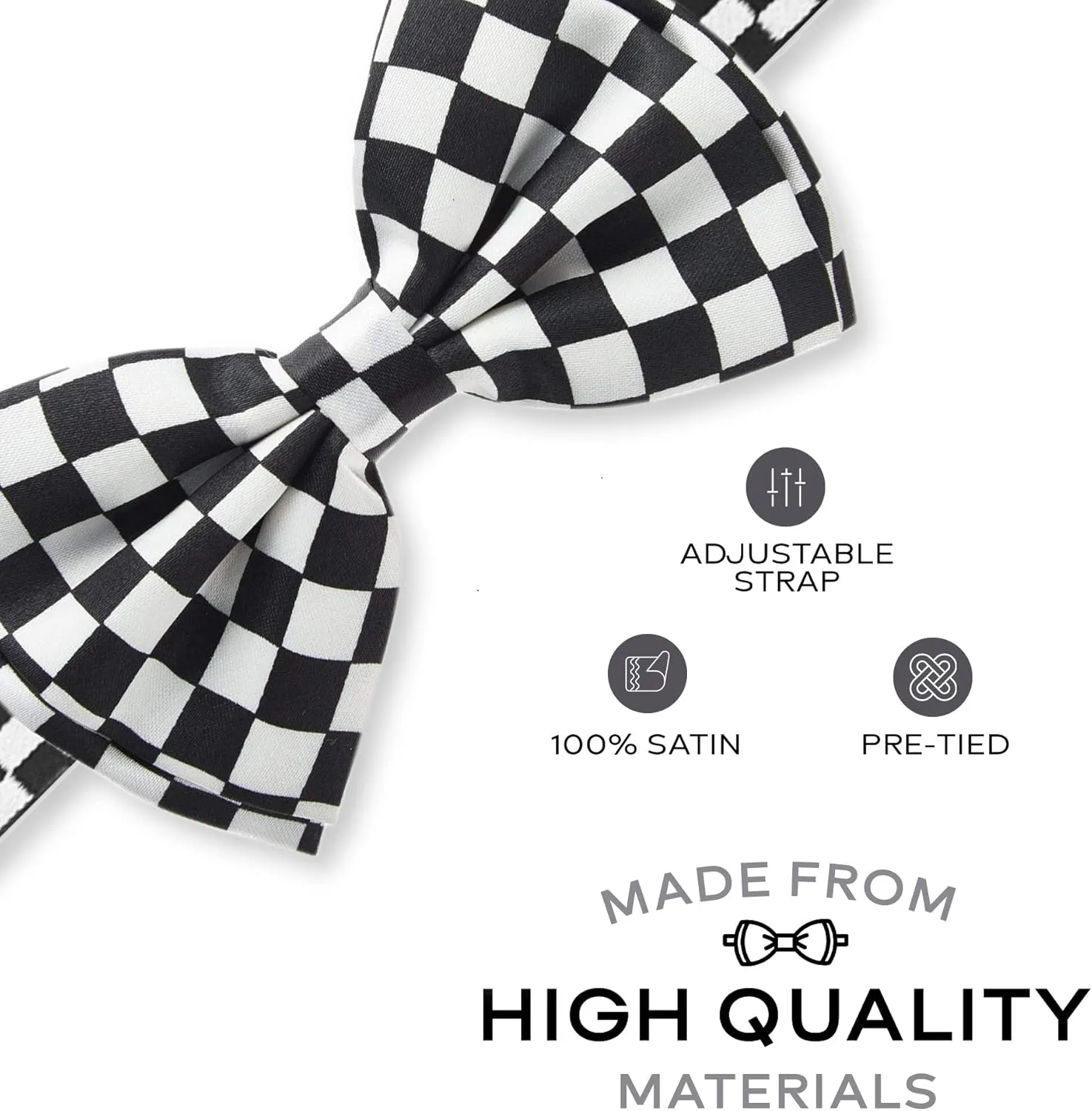 Mens Adjustable Pre-Tied Bow Ties - Bowties for Men - Many Colors to Choose From