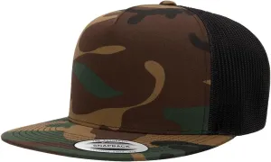 Mrlahat 6006 Yupoong Yp by Flexfit 5 Panel Classic Trucker Snapback Hat Cap with Black Bandana