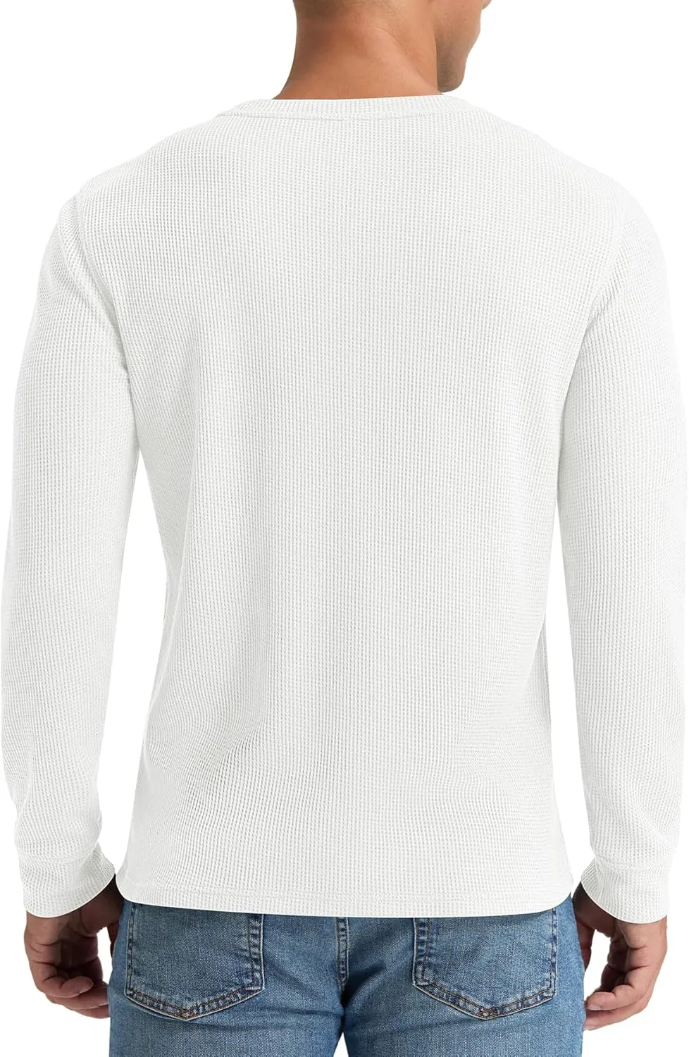 NITAGUT Mens Waffle Crewneck Shirts Slim Fit Long Sleeve Casual T-Shirt