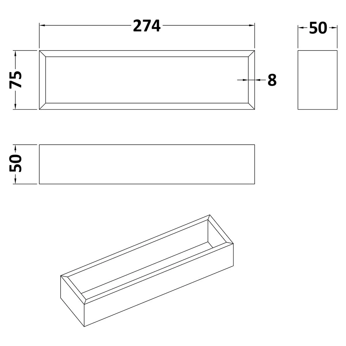 Nuie Lunar Straight Bamboo Drawer Organiser