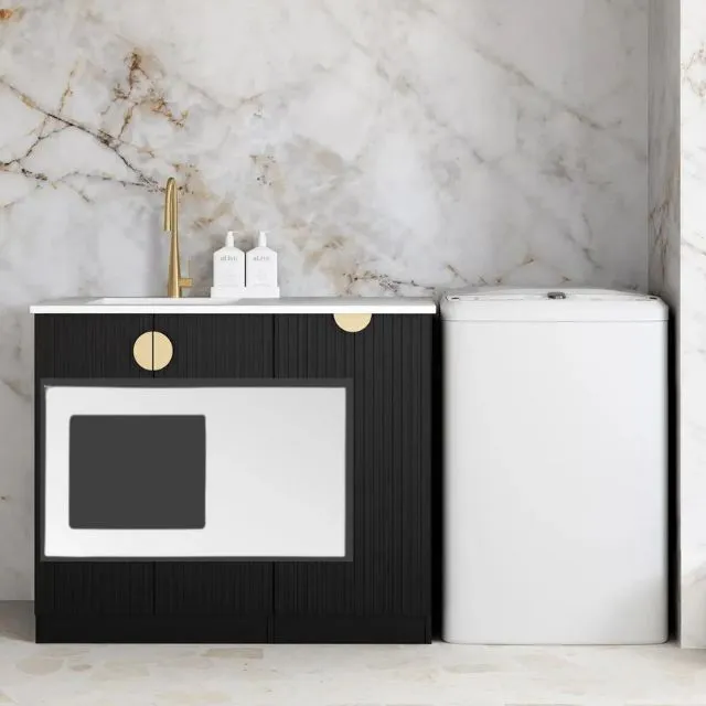 Otti Marlo Black 1060mm Laundry Cabinet Set