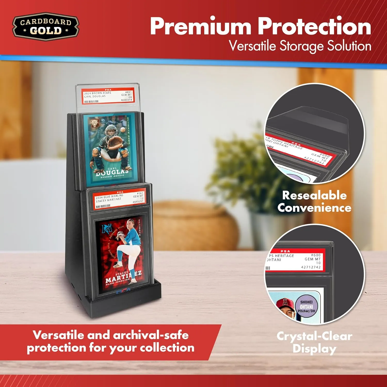 PSA Graded Card Sleeves  500 Count with PSA Logo, Resealable Slabs Sleeve - Precise Fit Slab Protector for Grading Baseball Football Gaming Trading Sports Cards