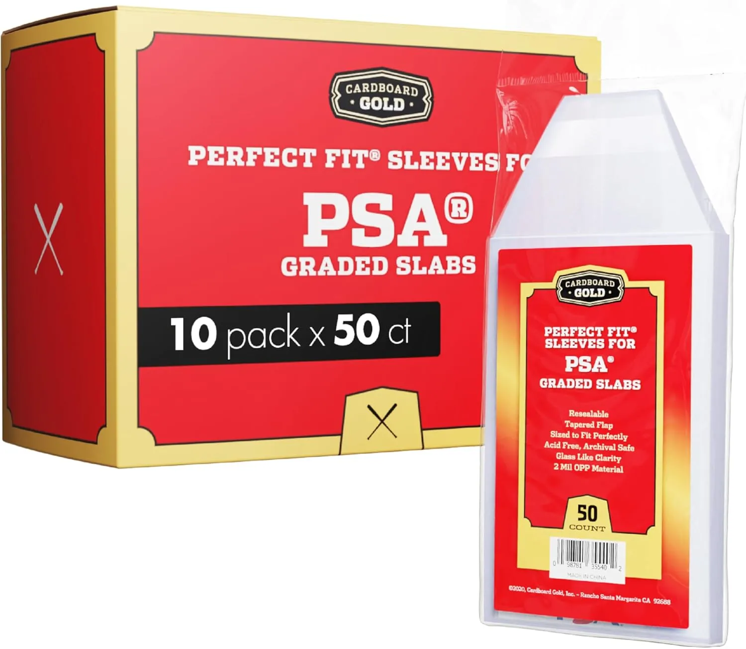 PSA Graded Card Sleeves  500 Count with PSA Logo, Resealable Slabs Sleeve - Precise Fit Slab Protector for Grading Baseball Football Gaming Trading Sports Cards