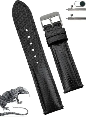 Quick Release Lizard Leather Watch Bands Men Handmade Replacement Wrist Watch Straps Vintage Extra Soft Exotic Leather Strap Gift for Him 18mm 19mm 20mm 21mm 22mm
