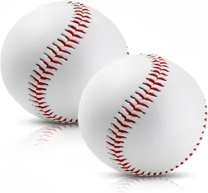 Rarapop Blank Standard Baseball Balls, Official Size 9 Inch Leather Covered Practice Baseball Training Ball for League Play, Pitching, Hitting, Batting, Fielding, Autograph