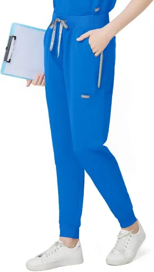 Scrub Pants for Women - Slim Fit Soft Four Way Stretch Anti-Wrinkle Yoga Waistband Women Joggers 8 Pockets