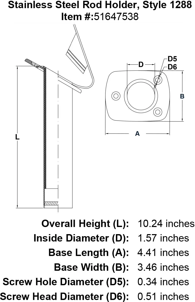 Stainless Flush Mount Rod Holders