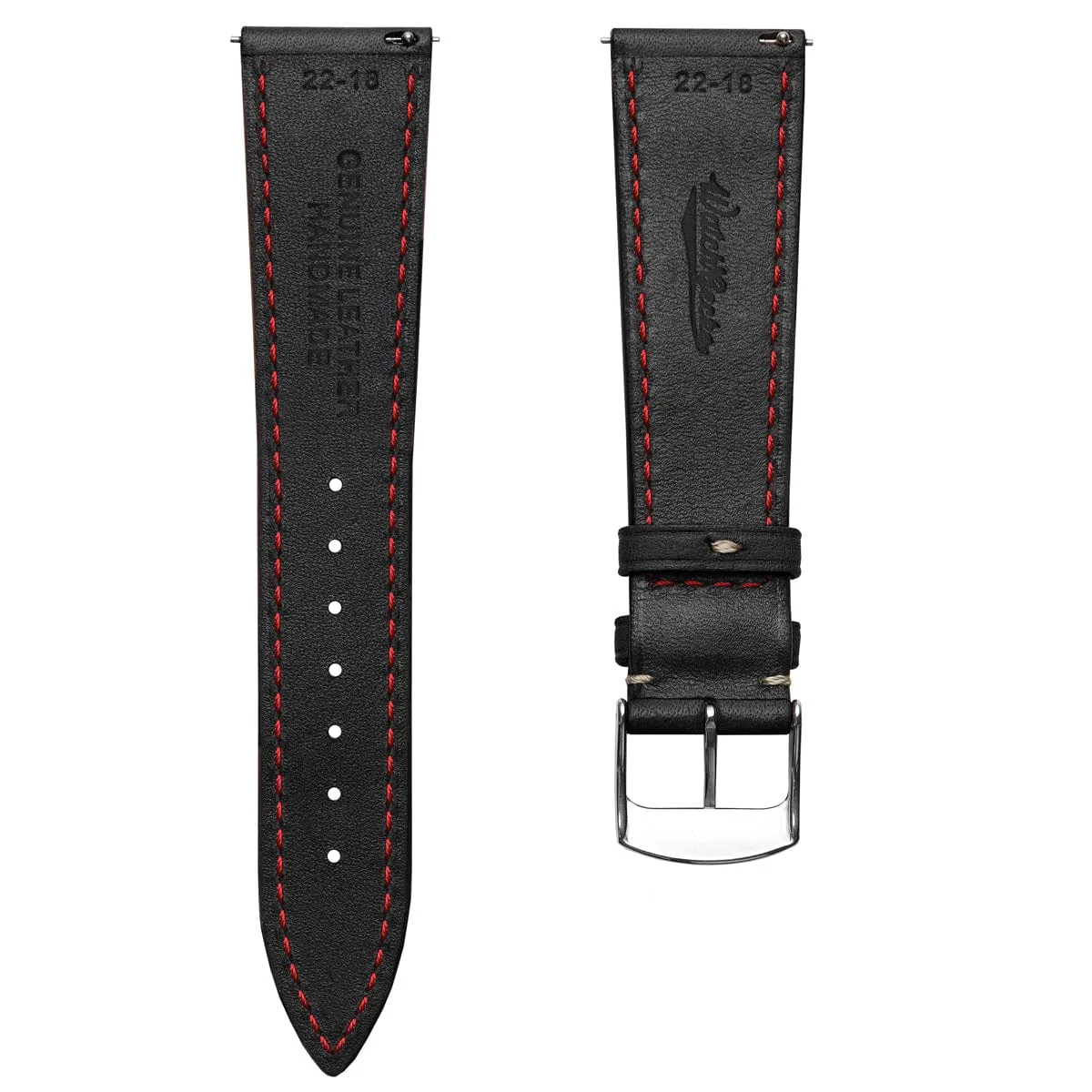 Stanton Badalassi Carlo Minerva Box Leather Padded Watch Strap - Black