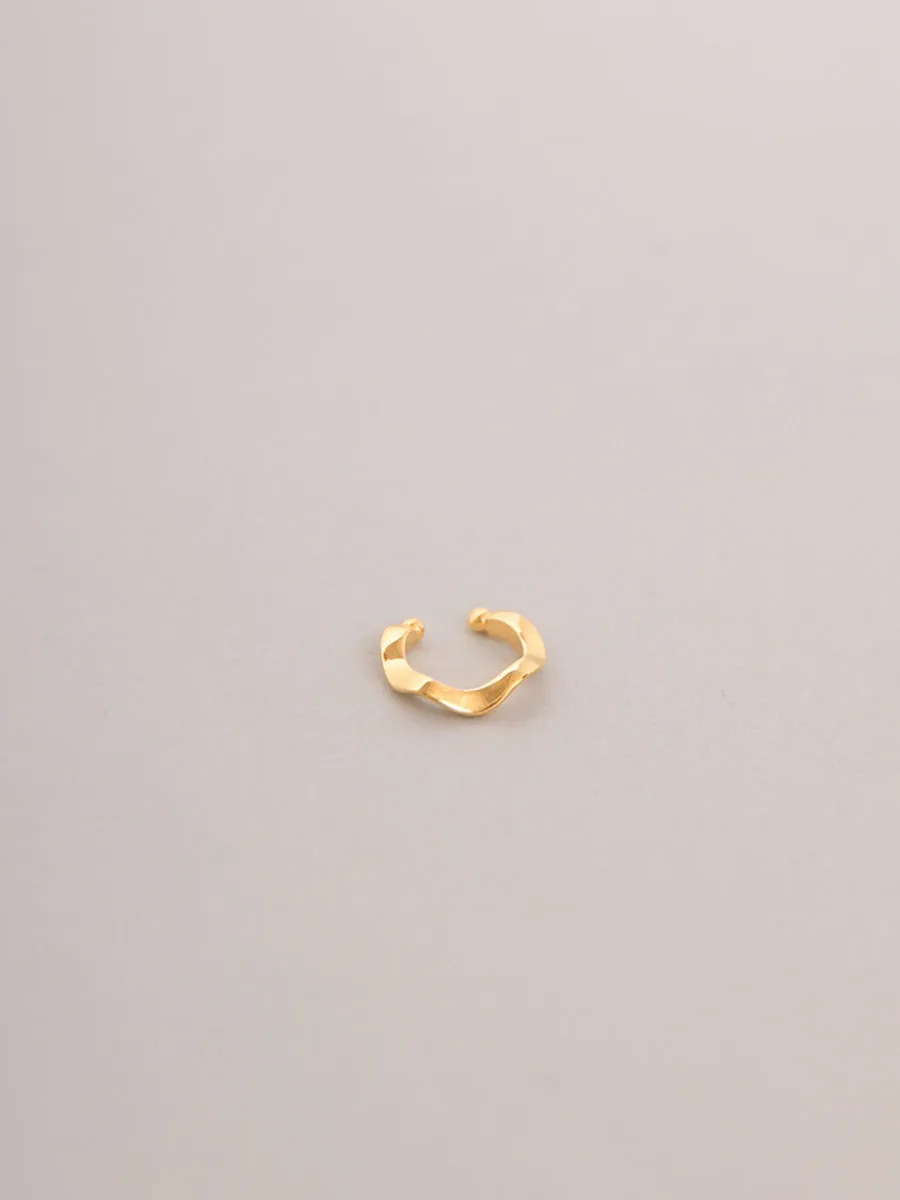 Sterling Silver Organic Wave Ear Cuff