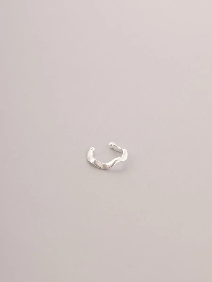 Sterling Silver Organic Wave Ear Cuff