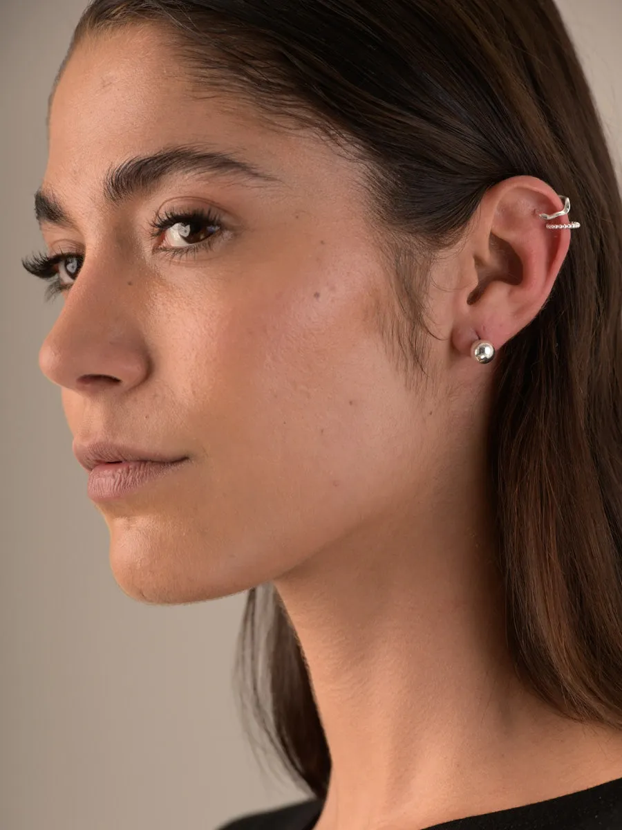 Sterling Silver Organic Wave Ear Cuff