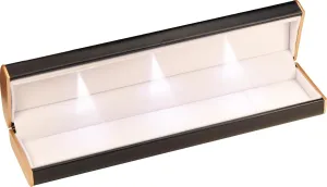 Three LED Lights Black Bracelet Box for Birthday, Valentine' Day, Mother's Day, Father's Day, Christmas...Luxury LED Bracelet Necklace Jewelry Gift Box with Light for Women for Men