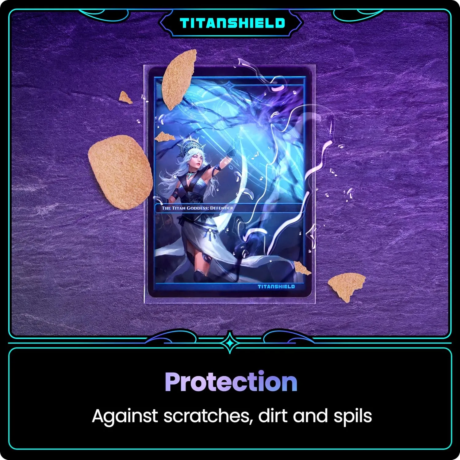 TitanShield Premium Clear Card Sleeves Compatible with Standard Sized Board Games, MTG Magic The Gathering, Pokemon, Lorcana and Trading Cards 2.5" x 3.5" 66x91mm (150 Sleeves)