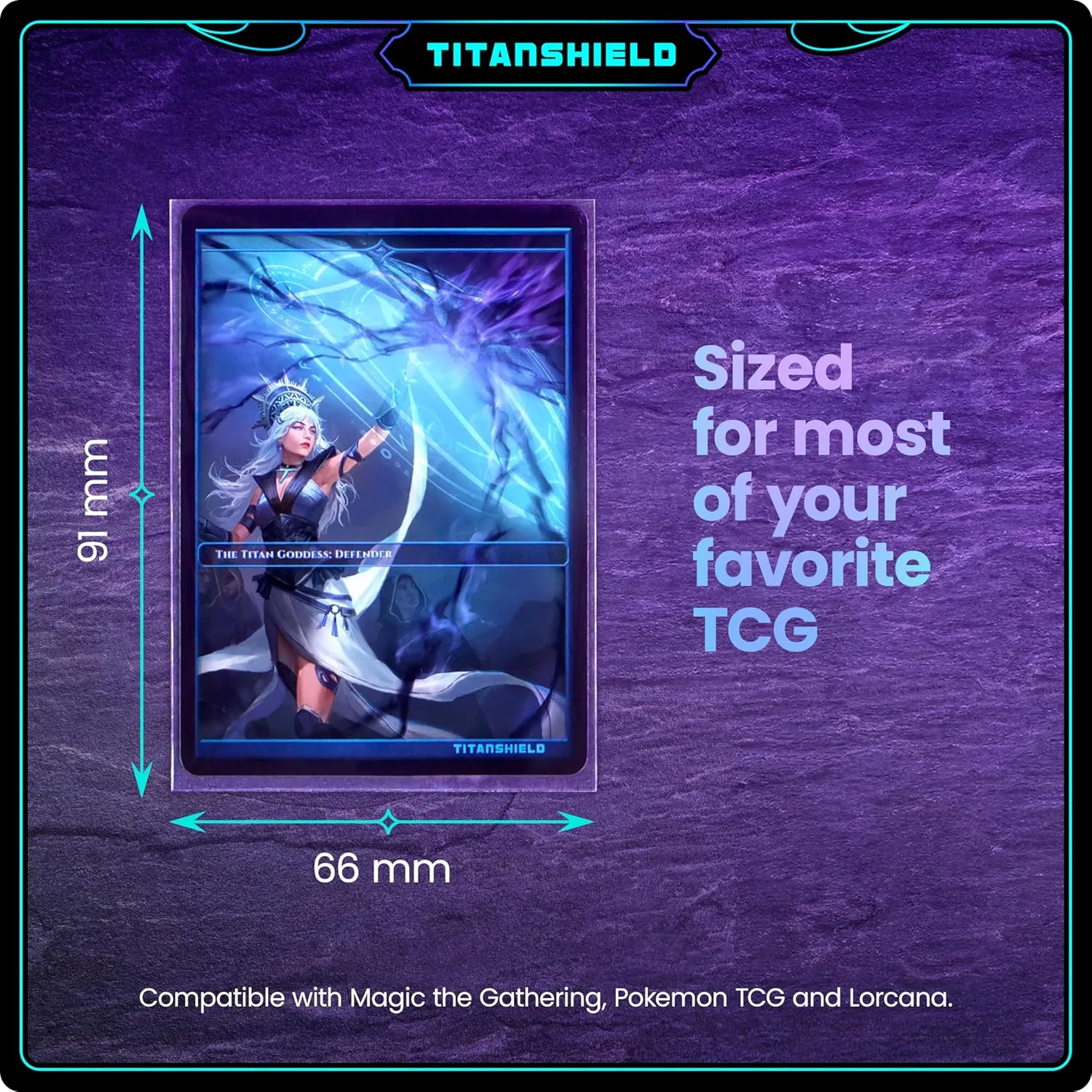 TitanShield Premium Clear Card Sleeves Compatible with Standard Sized Board Games, MTG Magic The Gathering, Pokemon, Lorcana and Trading Cards 2.5" x 3.5" 66x91mm (150 Sleeves)