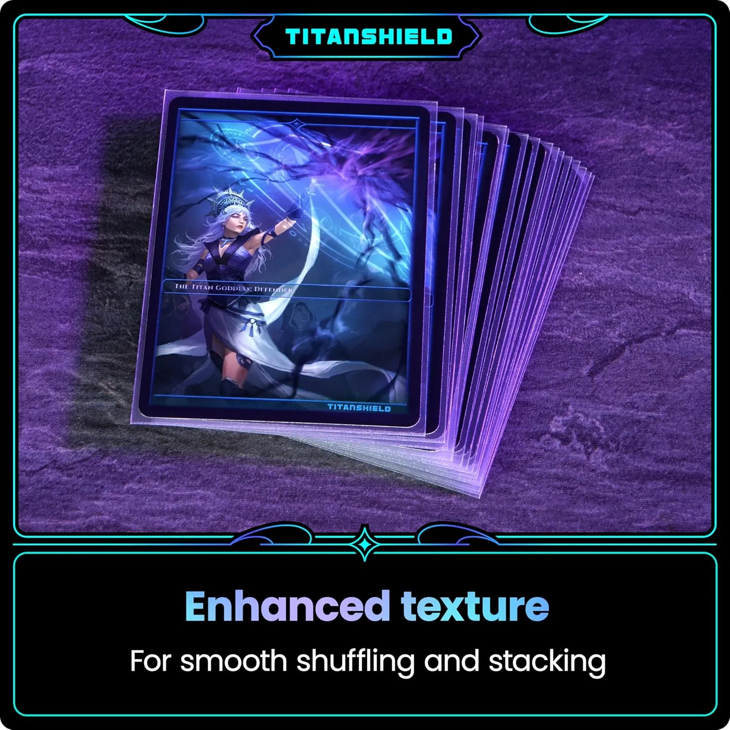 TitanShield Premium Clear Card Sleeves Compatible with Standard Sized Board Games, MTG Magic The Gathering, Pokemon, Lorcana and Trading Cards 2.5" x 3.5" 66x91mm (150 Sleeves)