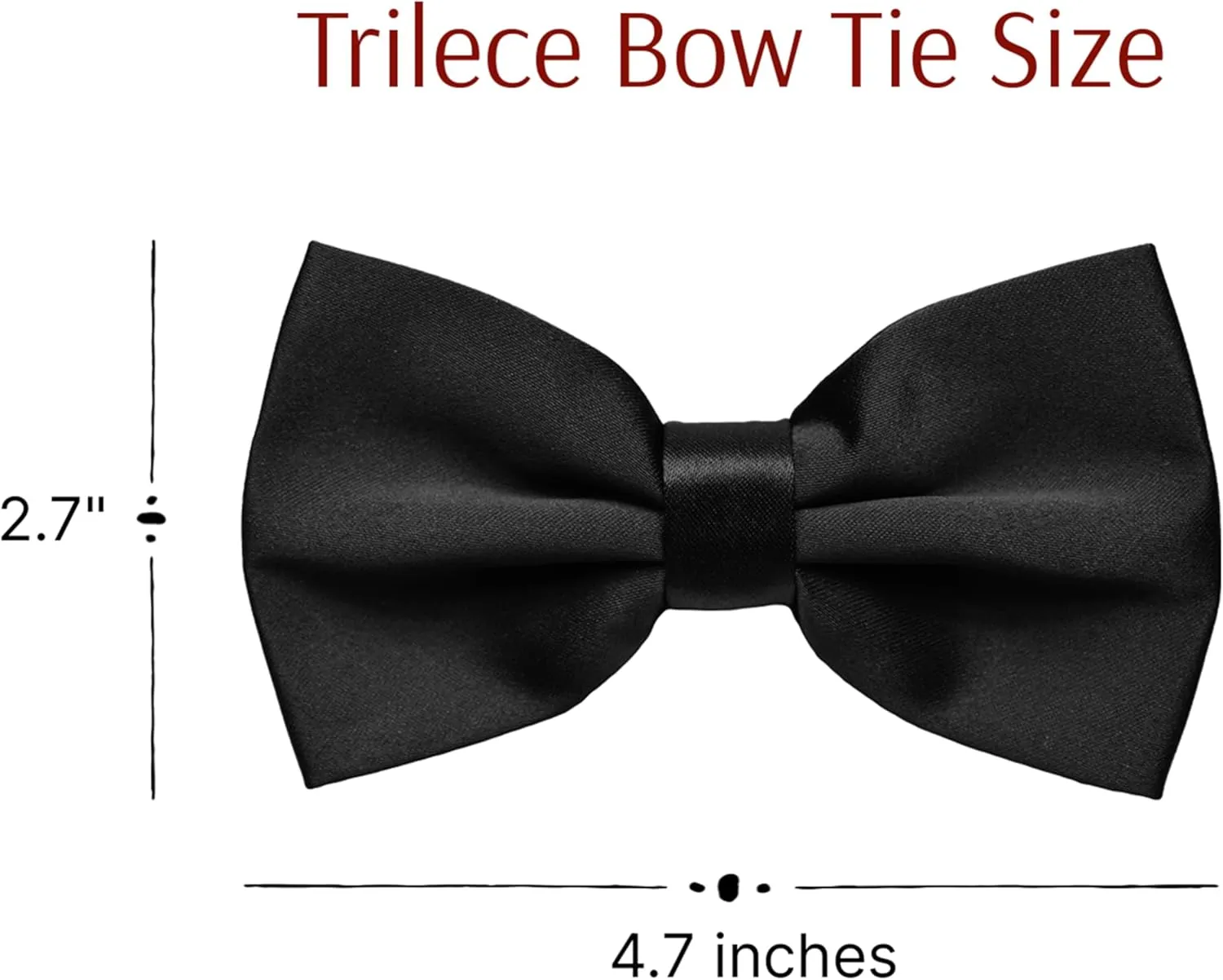 trilece Bow Ties for Men - Mens Solid Color Formal Pre Tied Bowtie and Pocket Square Sets - Mens Bowties Bow Tie Sets