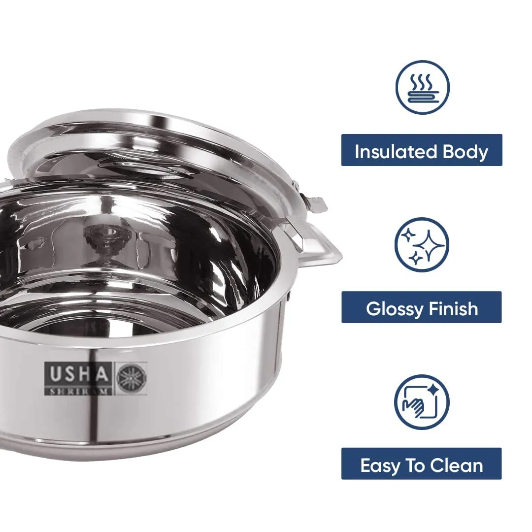 USHA SHRIRAM Stainless Steel Insulated Casserole Variation (Casserole   Tawa)