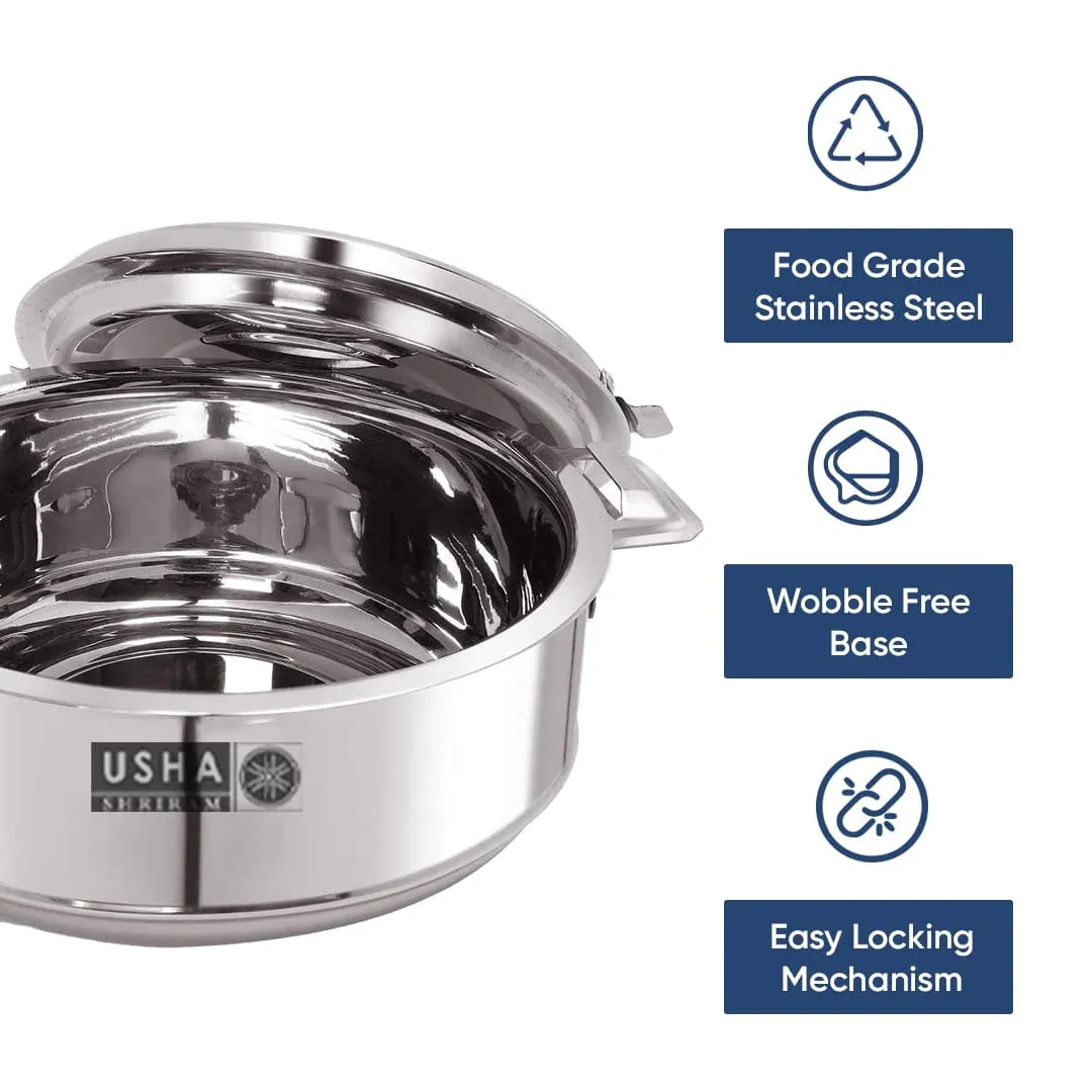 USHA SHRIRAM Stainless Steel Insulated Casserole Variation (Casserole   Tawa)