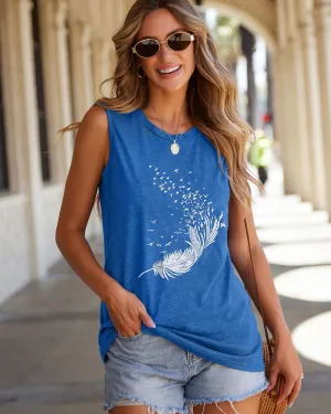 Womens Tank Tops Summer T Shirts Sleeveless Casual Loose Tunic Blouses