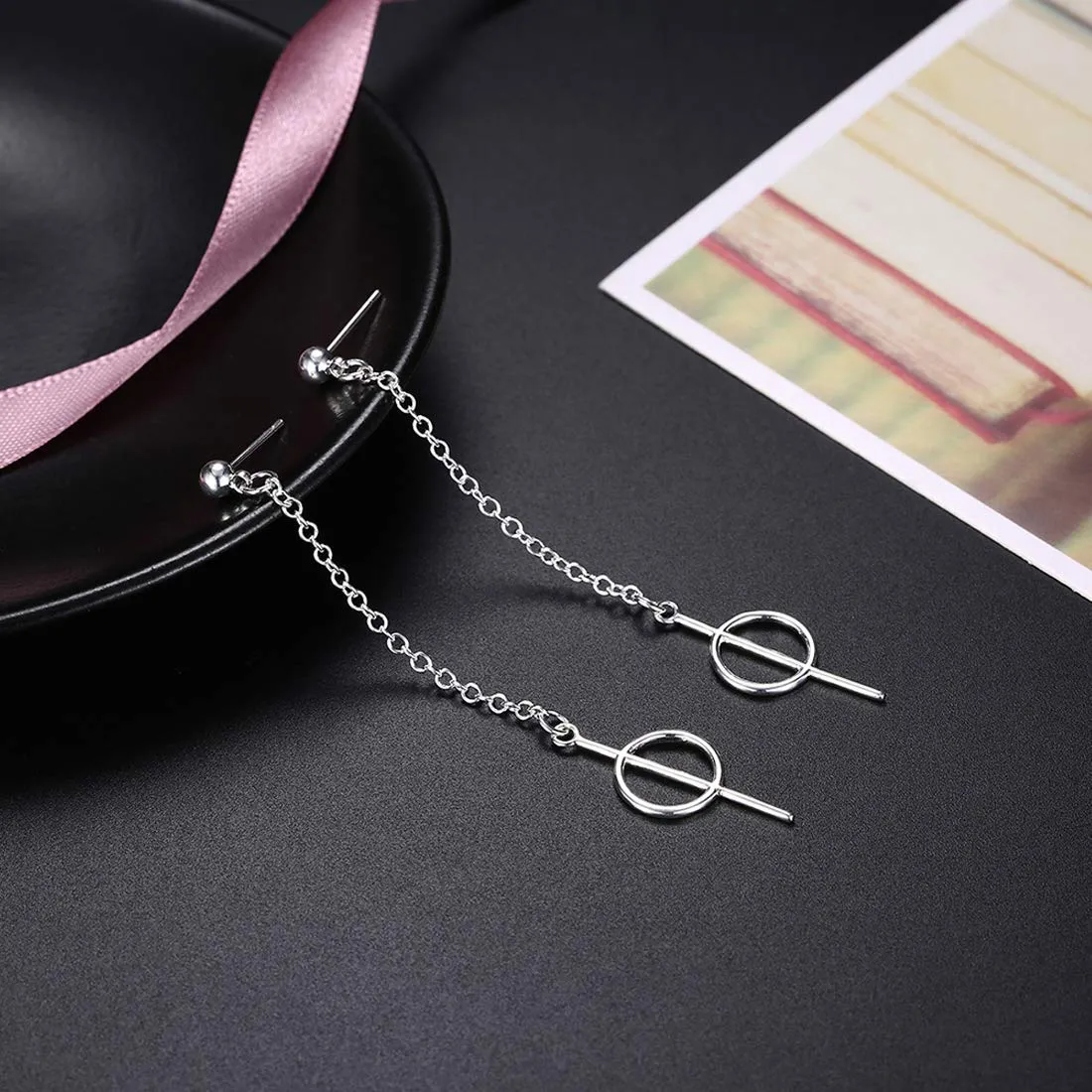 Yellow Chimes Statement Thread Modern Alloy Drop Earring for Women & Girls